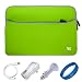 Green Durable Scratch Resistant Neoprene Sleeve Protective Carrying Case for Amazon Kindle Fire 7-inch Multi Touch Screen Tablet - 8GB Android Wireless (Wifi) Tablet + White USB Car Charger + White USB Wall / Home Charger + White Micro USB Sync Data Cable + SumacLife TM Wisdom Courage Wristband