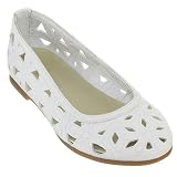 Girls' Xhilaration Lilu Cutout Ballet Flats - White