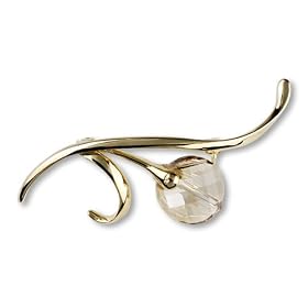 Gold Tone Amber Cherryes Pin Brooch