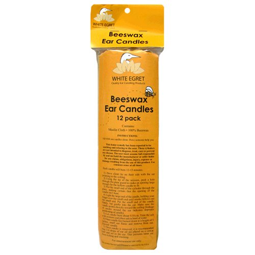 White Egret Earomatherapy Ear Candles, Beeswax, 12 candles