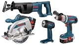 Bosch 93618DCRF 18 Volt Brute Tough Drill/Driver/Circular Saw/Reciprocating Saw/Flashlight with 2 Batteries