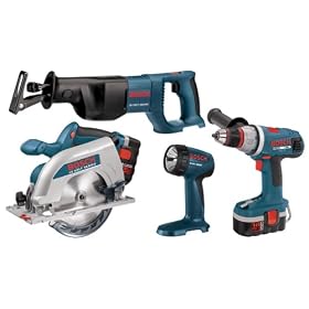 Bosch 93618DCRF 18 Volt Brute Tough Drill Driver Circular Saw Reciprocating Saw Flashlight... by Bosch