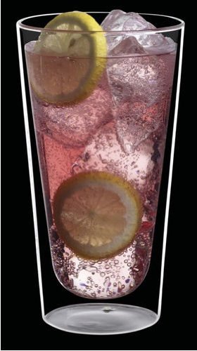 Luigi Bormioli DUOS Double Wall 15-ounce Beverage Glass, Set of 2