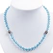 Handmade Faceted Sky Blue Glass & Silver Necklace