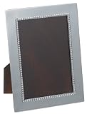 Ginkgo 4-by-6-Inch Pewter Picture Frame, Beaded Trim