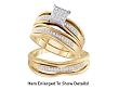 Stunning Micro Pave 10K. Yellow Gold 3 Pc. Genuine Diamond Wedding Set for Him and Her