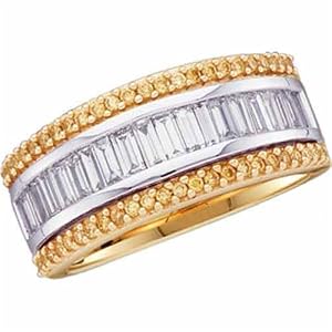 Two Tone Runway Ladies Diamond Anniversary Band