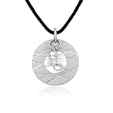 Rhodium Plated Sterling Silver "Scorpio" Constellation Pendant with Black Cotton Rope, 18"