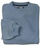 NEW Port Authority Signature - Sueded Finish Crewneck Sweatshirt Steel Blue-M