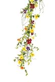 Melrose Summer Garden Garland with Bright Colored Trumpet Flowers, 60-Inch