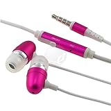 Universal 3.5mm In-Ear Stereo Headset w/ On-off & Mic, Hot Pink