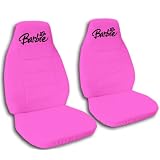 2 hot pink Barbie car seat covers for a 2000 Pontiac Sunfire by Designcovers