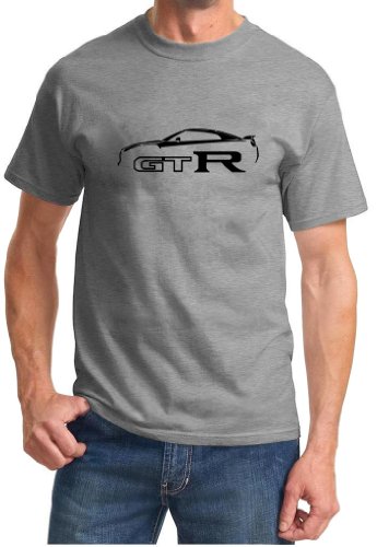 Nissan GT-R Exotic Car Outline Design Tshirt Grey