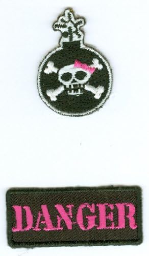 My Sweet Fiend - Danger and Skulli Bomb - Embroidered Patch Set