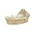 Badger Basket Natural Moses Basket with Hood, Sage Gingham Bedding