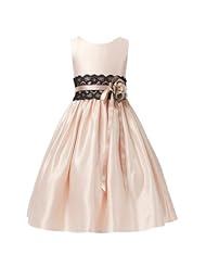 Girls Satin Lace  Dress With a Sash 