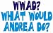 WWAD? What would Andrea do? Mug for Coffee / Hot Beverage 11 oz. YELLOW