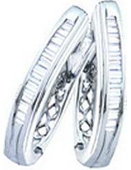 10KT White Gold 0.50 CTW Diamond Ladies Fashion Hoops