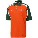 Nike Miami Hurricanes Orange Endline Coaches Polo