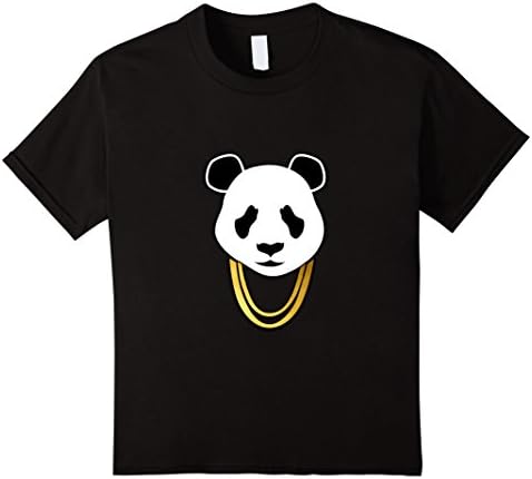 Kids Designer Fashion Panda Funny T-Shirt 4 Black