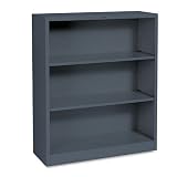 Metal Bookcase, 41 High, Two Adjustable, One Fixed Shelf, Charcoal (HONS42ABCS)