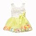 Kids Girls Princess Rose Garden Flower Petal Lace Ruffled Tulle Skirts Dresses