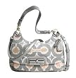 Coach Kristin Ikat Hippie Shoulder Convertiable Hobo Bag Purse Tote 17083 Grey