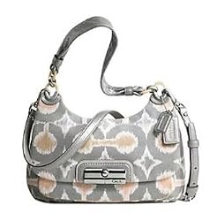 Coach Kristin Ikat Hippie Shoulder Convertiable Hobo Bag Purse Tote 17083 Grey