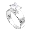 Sterling Silver Ring - Rectangular Clear CZ - Prong Set - 8 mm x 3 mm, Sizes 6-10 Sterling Silver Ring - Rectangular Clear CZ - Prong Set - 8 mm x 3 mm, Sizes 6-10
