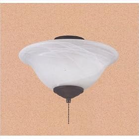 Alabaster Ceiling Fan Bowl Light Kit in Oil Rubbed Bronze