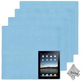 (5 Piece Set) 3 Extra Large MagicFiber Ultra Fine Microfiber Cleaning Cloths (Light Blue) + 1 Microfiber Lens Cleaning Cloth (Grey) – Perfect for Tablets (Kindle, Fire, Galaxy Tab, iPad, Nook, Xoom), HDTV LCD Screens, Chrome Surfaces, DSLR Camera Lenses (Canon, Nikon, Sony), Cell Phones (Apple iPhone, HTC Evo, Samsung Android Nexus) Safe for all surfaces Reviews