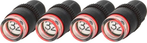Set of 4 Automatic Tire Pressure Indicator Valve Safety Caps - 36 PSI - Check Air Pressure with Quick Glance!