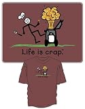 BBQ T-Shirt - Life is Crap Line - 100% Cotton short sleeve Chef shirt for teens & Adults (X-Large)