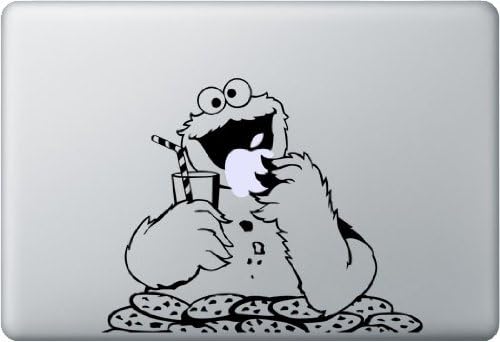 15" Black Cookie Monster Decal for Macbook, Pro