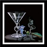 'POOL SHARK' art FRAMED/MATTED PRINT - Michael Godard 18x18