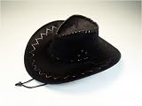 Cowboyhut braun/schwarz Wildlederimitat Neu Karneval Fasching title=