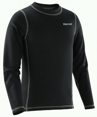 Marmot Kinder Funktionsunterw&auml;sche Boy's DriClime Crew Long Sleeved, black, XXL, 10210-001-7