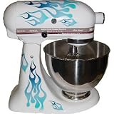 Ice Mix Double Decal Flame Kit blue and white, designed to fit all KitchenAid stand... by FlameKA.com