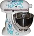 Ice Mix Double Decal Flame Kit blue and white, designed to fit all KitchenAid stand mixers, including Pro 600, Artisan, Ultra Power, 4, 5, 6 qt quart mixers, without accessory interference. ELIGIBLE FOR FREE SUPER SAVER SHIPPING ON ORDERS OVER $25