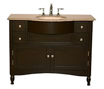 Hot Sale 45" Bathroom Furniture Travertine Top Single Sink Vanity Cabinet 717T