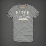アバクロ ABERCROMBIE&FITCH 【直接買い付け】並行輸入品 メンズ 半袖 Ｔシャツ 【NORTH NOTCH】グレー