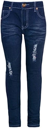 Cutie Patootie Big Girls Blue Ripped Detail Skinny Casual Denim Pants 7