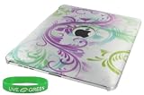 Silver with Magenta Flower Design Hard Shell Case for Apple iPad 3G Wi-Fi
