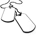 KONOV Army Style 2pcs Dog Tag Pendant Mens Necklace Chain, White
