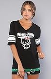 Hello Kitty Intimates The Varsity Star Top in Black and White,Sleepwear for Women