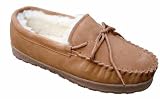 LAMO SHEEPSKIN Womens Suede Moccasin Shoe Tan