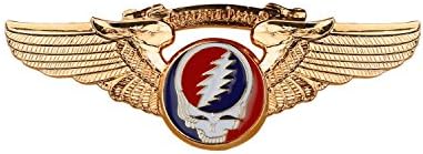 Grateful Dead® Psycle Sam Large Pilot Wing Pin – Officially Licensed 3" Cast Metal Rockwings Lapel Pin