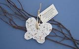 New Cast Paper Art Ornament-Butterfly Set Of 6 Recycled Cotton Fiber Flowers Seeds Decoration