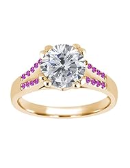 1.20 Ct Round H/I Diamond Pink Sapphire 14K Yellow Gold Ring