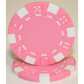50 Pink Dice 11.5 Gram 2 Tone Poker Chips